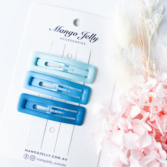 Sky Blue | Large Pastel Coated Bar Clips