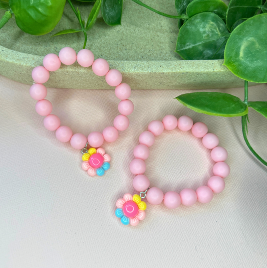 Pink Flower | Beaded Bracelet