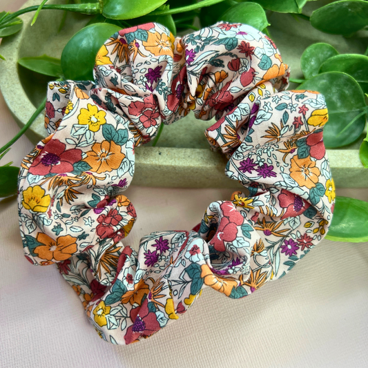 Retro Vibe Flower | Floral Scrunchie