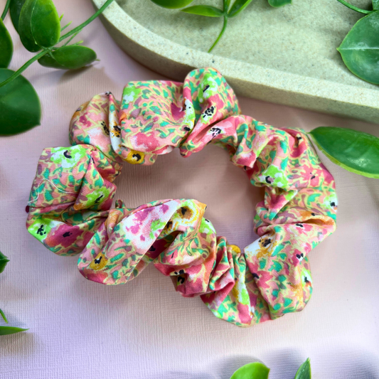 Pink Flower | Floral Scrunchie