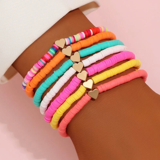 Rainbow | Heart Beaded Bracelet