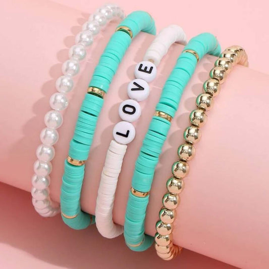 Teal | Love Beaded Bracelet