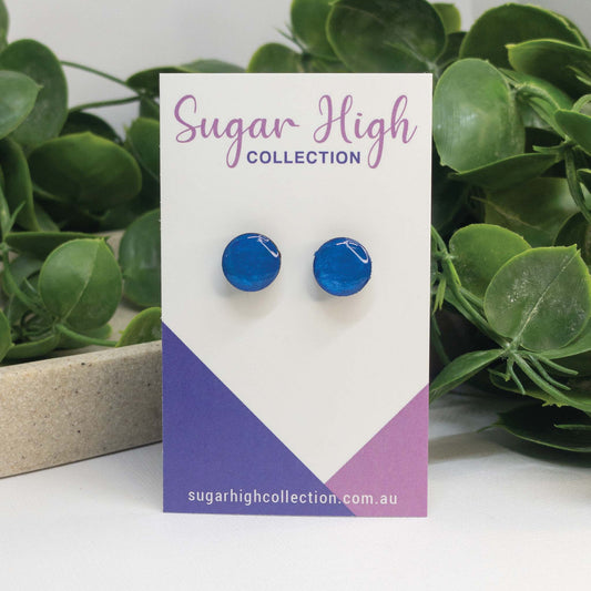 Blueberry | Wooden Stud Earrings