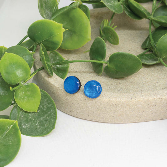 Blueberry | Wooden Stud Earrings