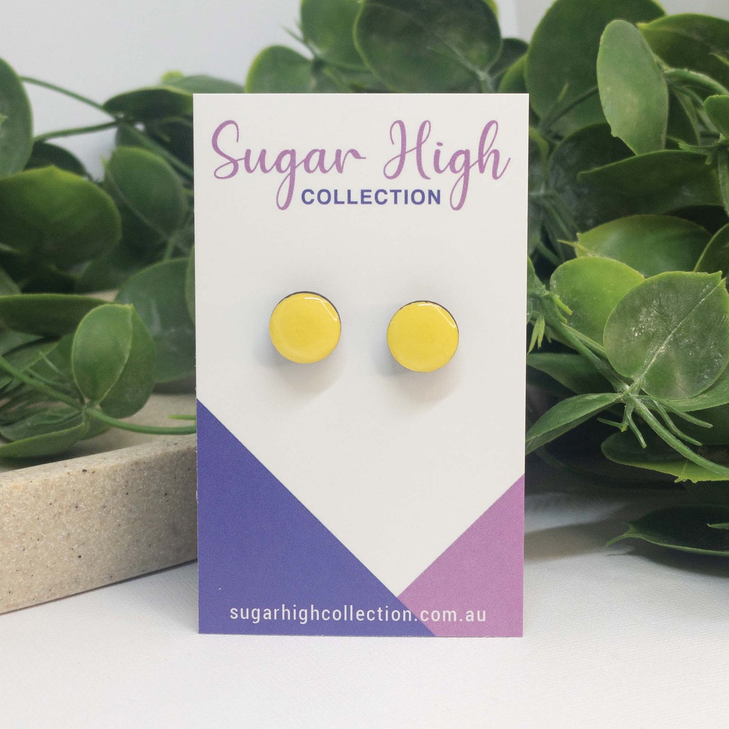 Daffodil Yellow | Wooden Stud Earrings