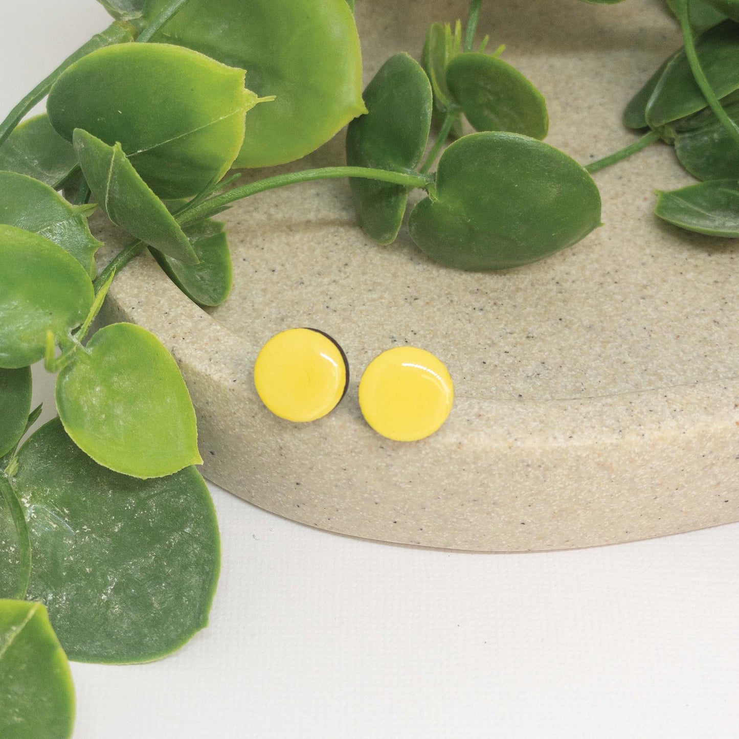 Daffodil Yellow | Wooden Stud Earrings