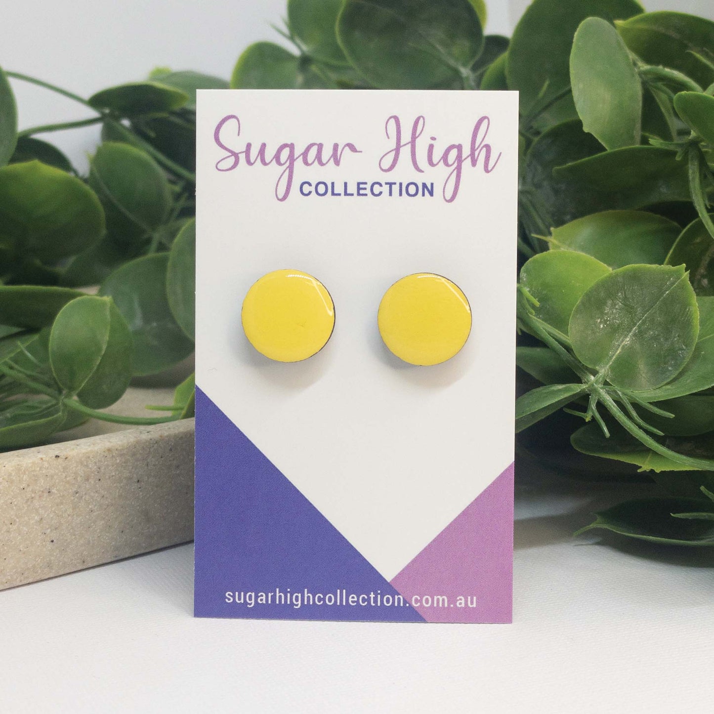 Daffodil Yellow | Wooden Stud Earrings