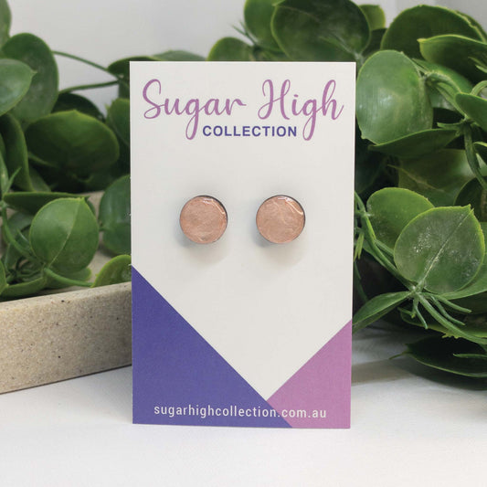 Fairytale Pink | Wooden Stud Earrings