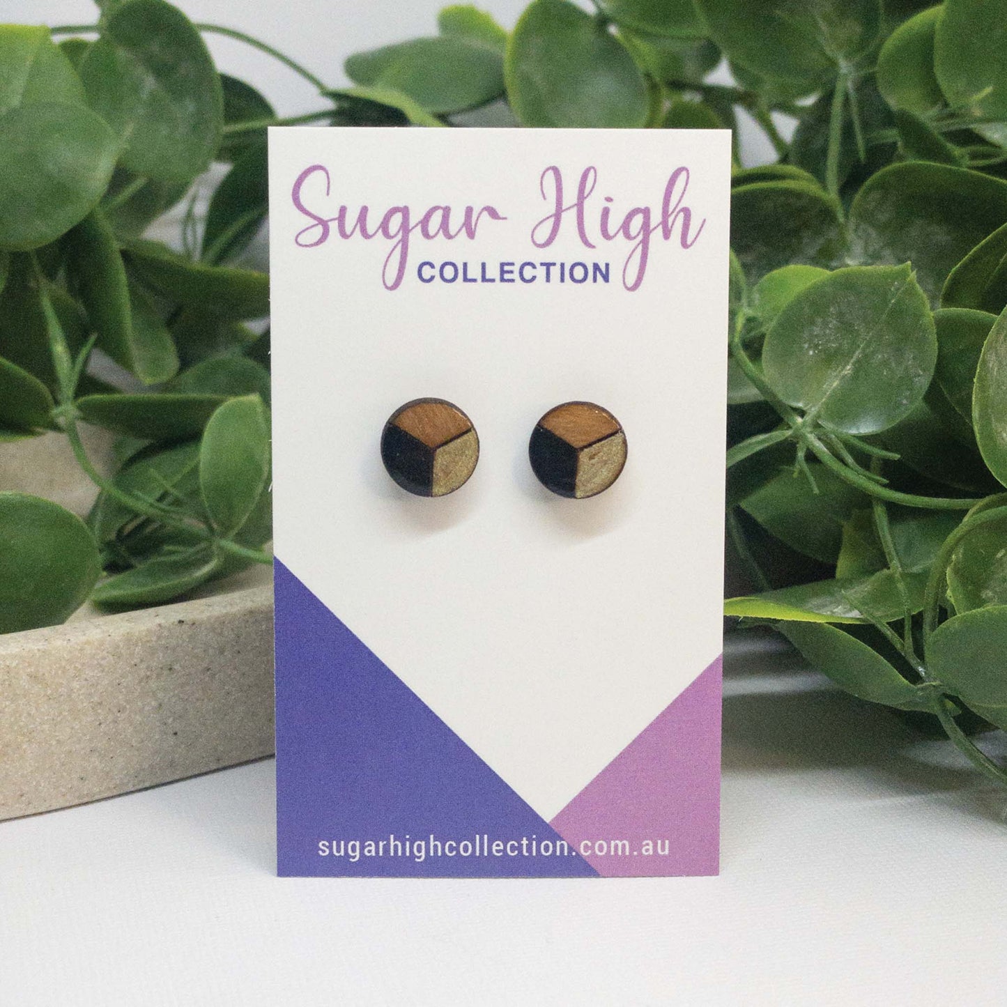 Golden Hour | Wooden Stud Earrings