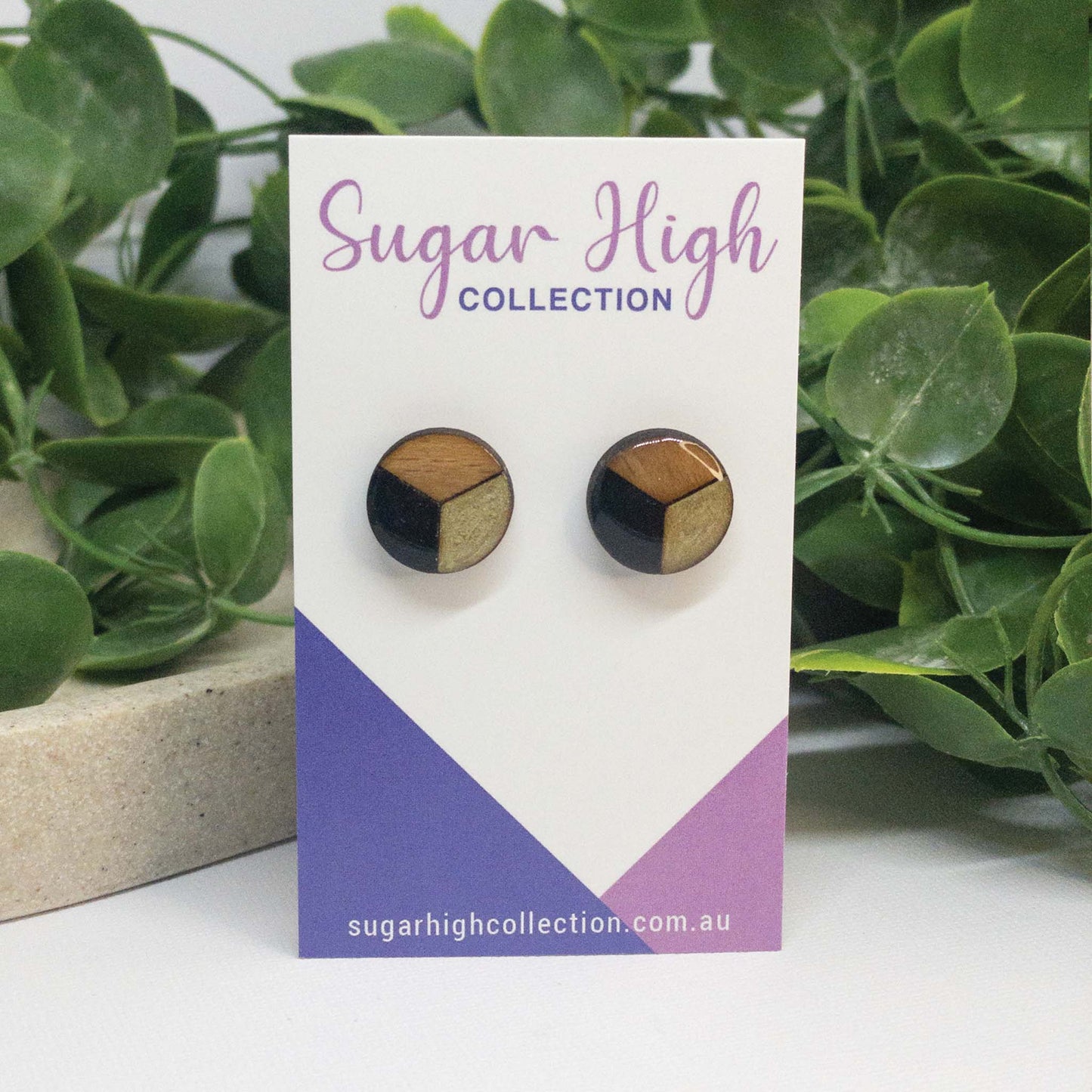 Golden Hour | Wooden Stud Earrings