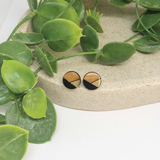 Golden Hour | Wooden Stud Earrings