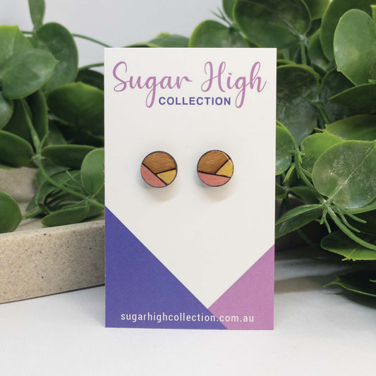 Honey Kiss | Wooden Stud Earrings