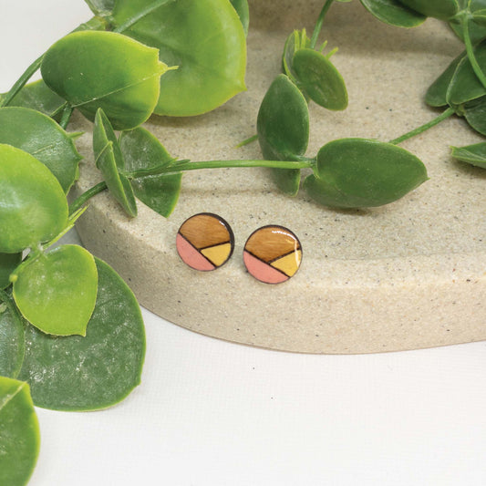 Honey Kiss | Wooden Stud Earrings