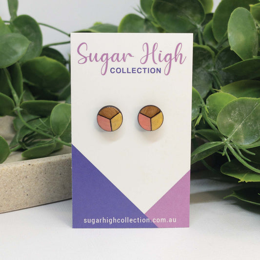 Honey Kiss | Wooden Stud Earrings