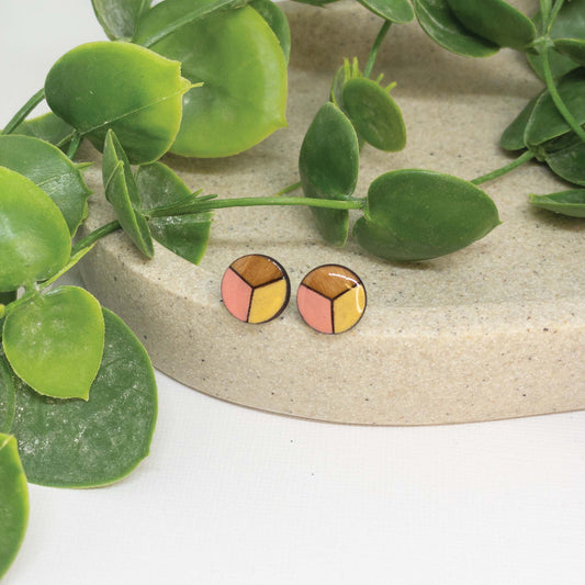 Honey Kiss | Wooden Stud Earrings