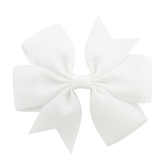 White | Pinwheel Hair Bow