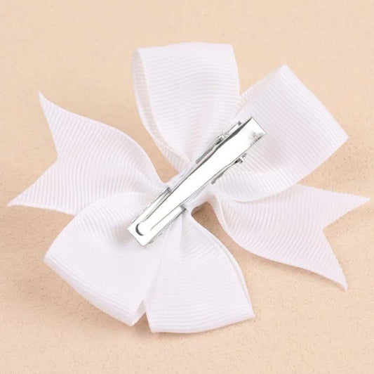 White | Pinwheel Hair Bow