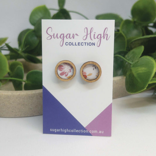 Sweet Blooms | Wooden Statement Stud Earrings