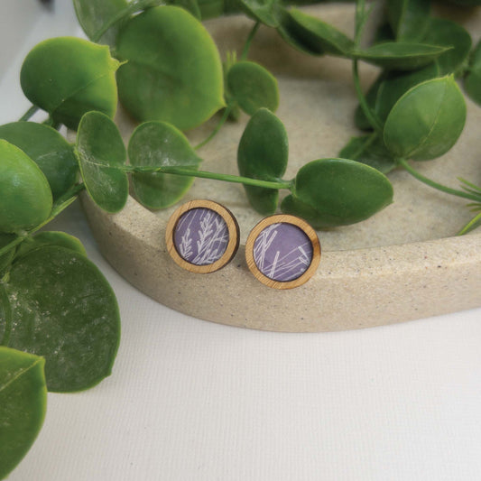 Sunset Garden | Wooden Statement Stud Earrings