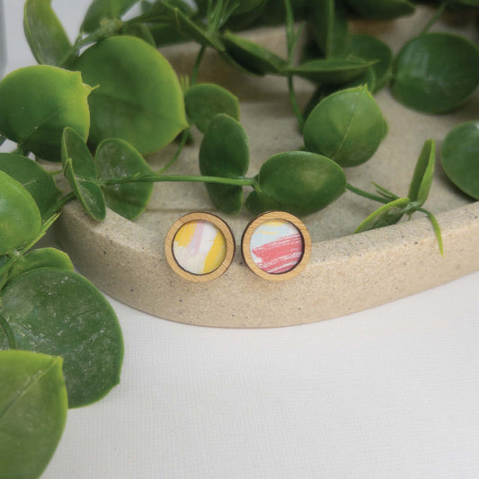 Summer Fling | Wooden Statement Stud Earrings