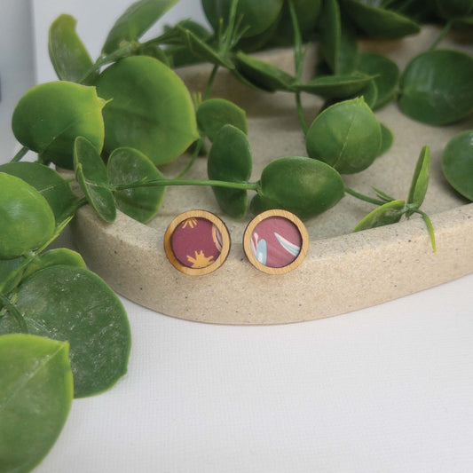 Spring Garden | Wooden Statement Stud Earrings