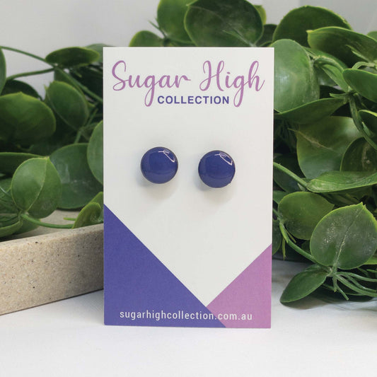 Purple Vibes | Wooden Stud Earrings