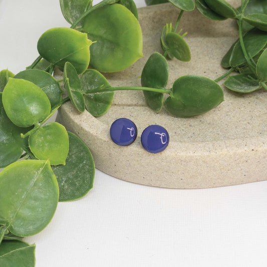 Purple Vibes | Wooden Stud Earrings