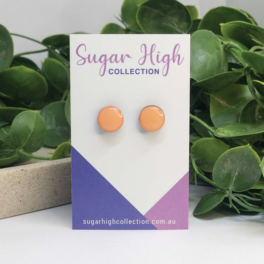 Peachy Dreams | Wooden Stud Earrings