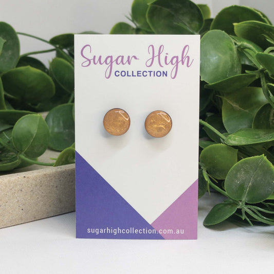 Rose Gold Sunset | Wooden Stud Earrings