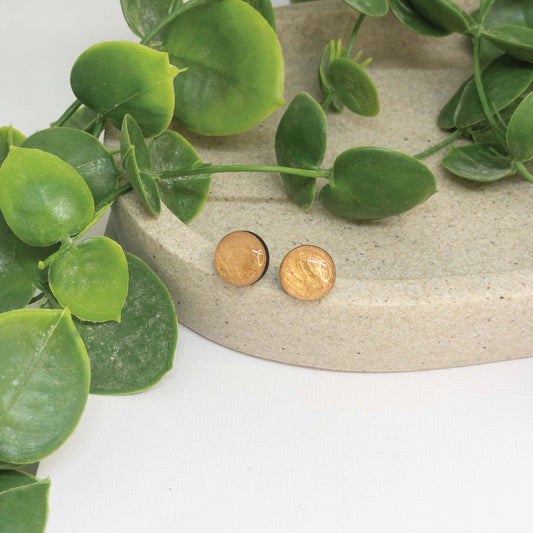 Rose Gold Sunset | Wooden Stud Earrings