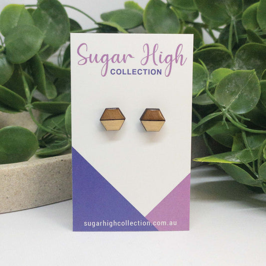 Sugar Cookie | Wooden Stud Earrings