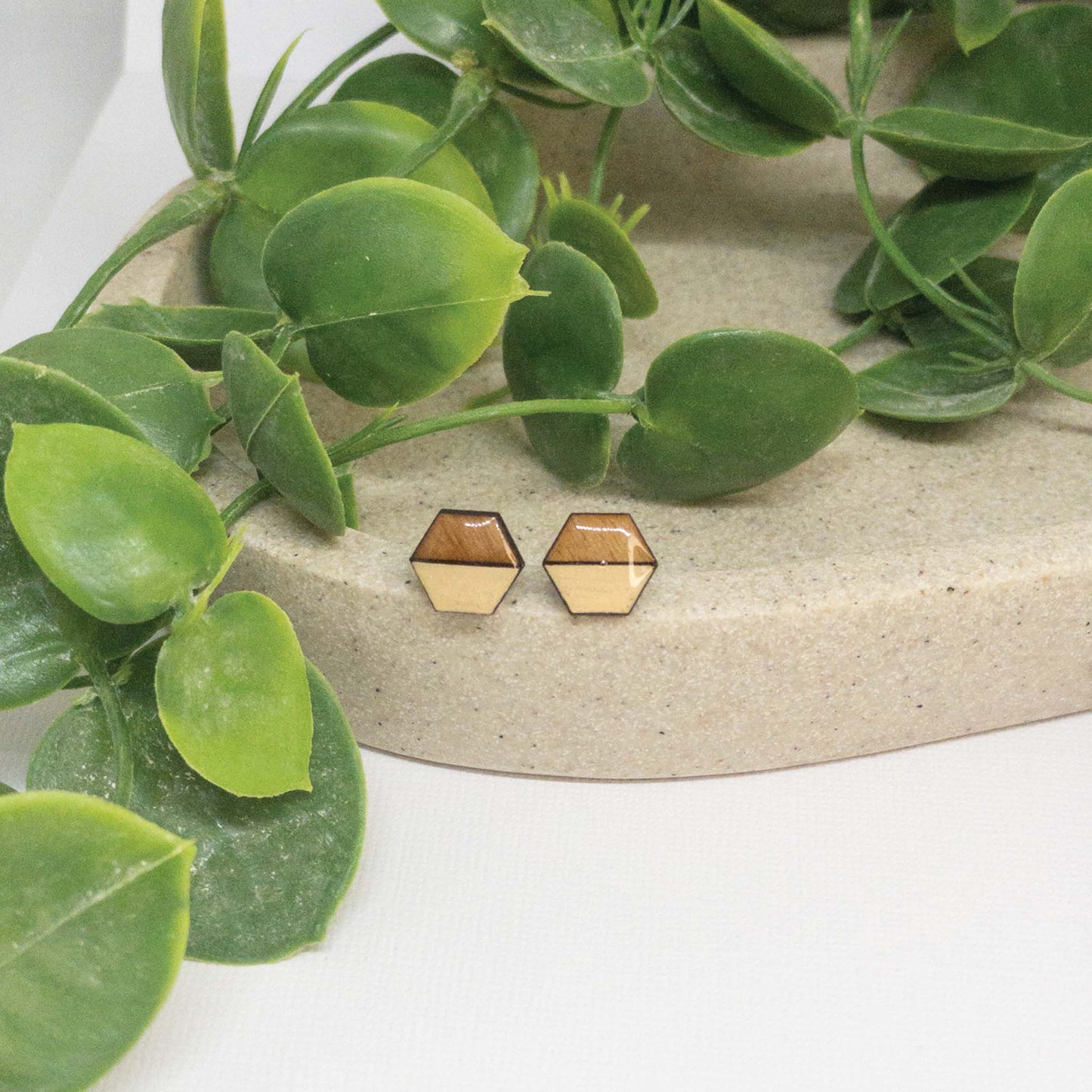 Sugar Cookie | Wooden Stud Earrings