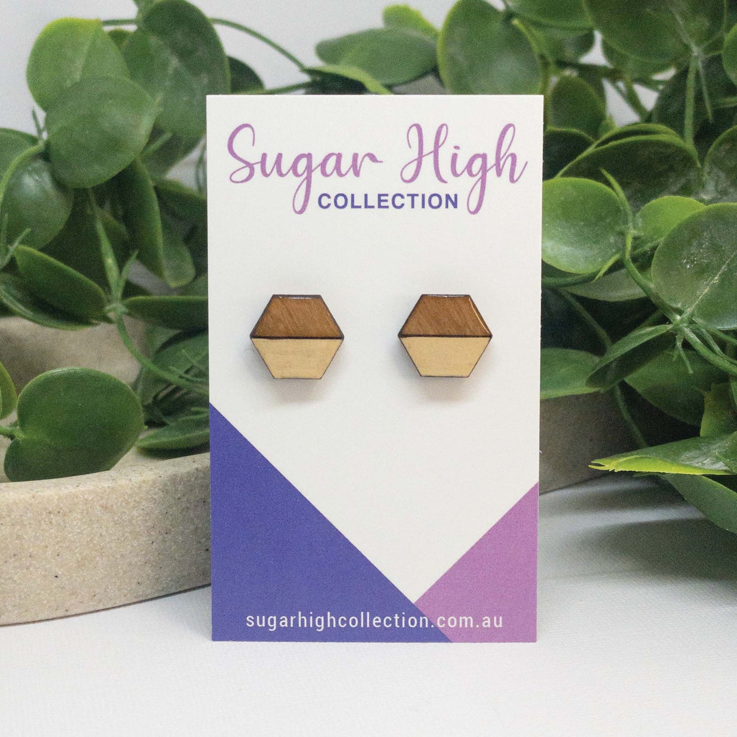 Sugar Cookie | Wooden Stud Earrings