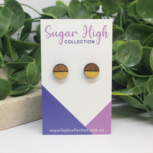 Macaroon | Wooden Stud Earrings