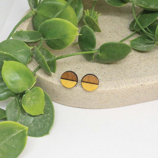 Macaroon | Wooden Stud Earrings