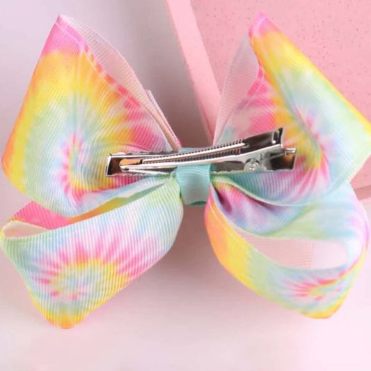 Tie Dye Hair Bow Clip