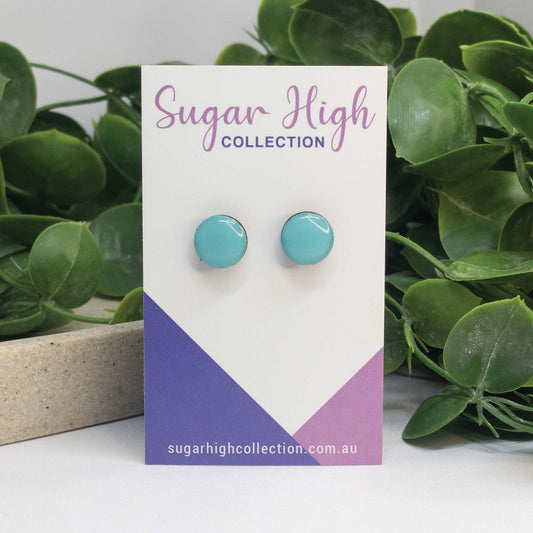 Turquoise Bay | Wooden Stud Earrings