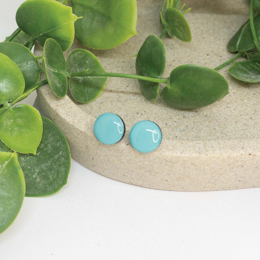 Turquoise Bay | Wooden Stud Earrings