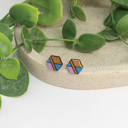 Unicorn Magic | Wooden Stud Earrings